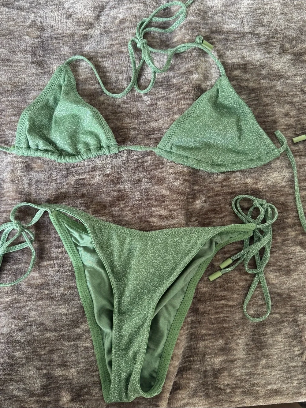 Triangl Swimwear Sparkly Bikini in Green